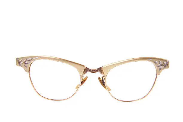 Old fashioned cat-eye style glasses isolated on white...Just add a face!