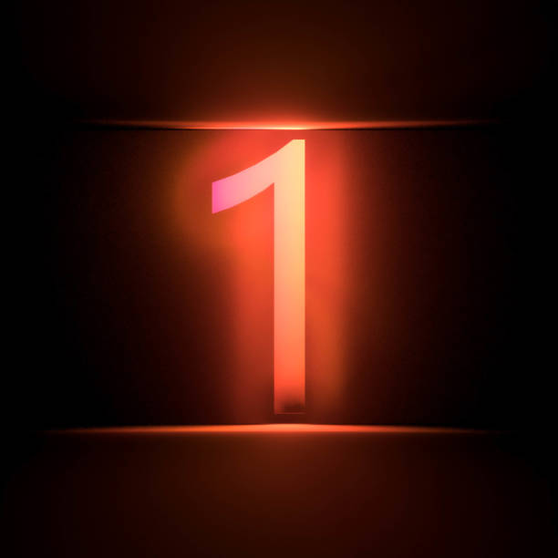 istock Number one bright electric neon. Glowing number 1. 3D illustration. 1367375459