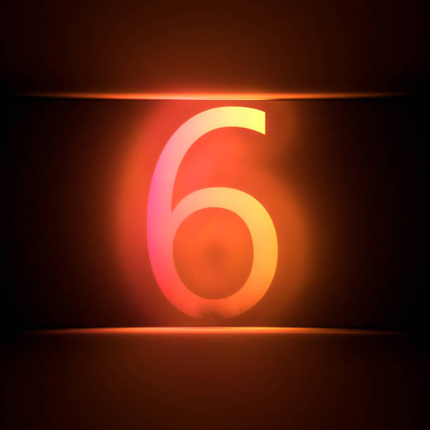 Number six bright electric neon. Glowing number 6. 3D illustration. The Number six bright electric neon. Glowing number 6. 3D illustration. day 6 stock pictures, royalty-free photos & images