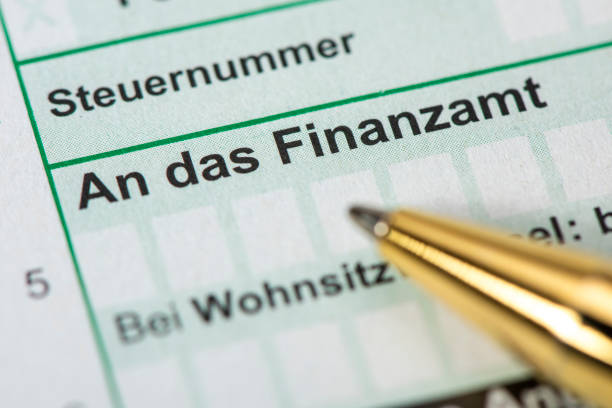 istock German tax return for tax office with form 1367376817