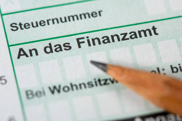 istock German tax return for tax office with form 1367376972