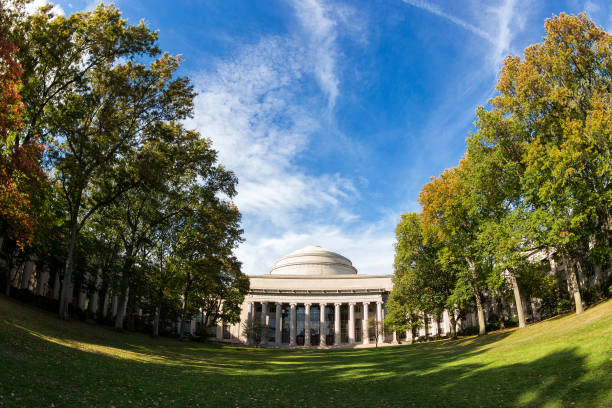 Cambridge, Massachusetts, USA - August 13, 2025: Massachusetts Institute of Technology (MIT) is a private reseach university founded in 1861. It has played a key role in the development of many aspects of modern science, engineering, mathematics, and technology, and is widely known for its innovation and academic strength. Building 10's Killian Court entrance and Great Dome.