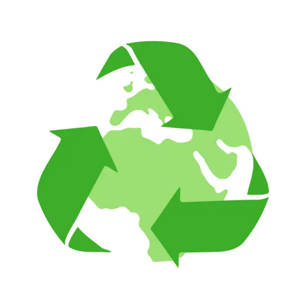 Vector illustration of Planeta_simbolo_reciclaje_SIMPLE_1