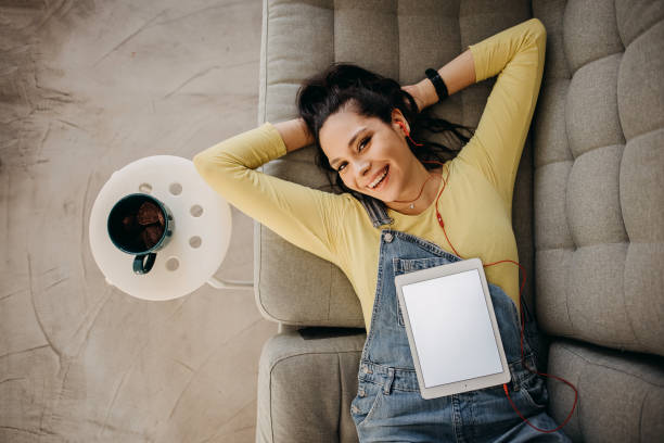 istock Little enjoyment with the music 1367383252