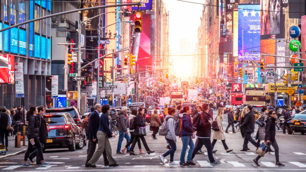 times square  - new york city finance manhattan famous place photos et images de collection