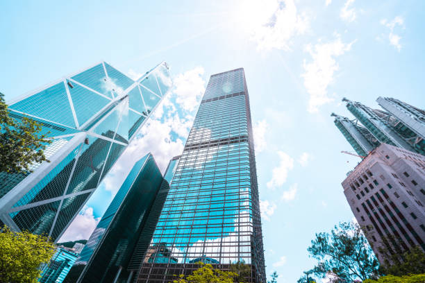istock Modern skyscrapers shot in Hong Kong 1367384827