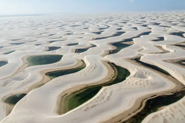 Photo of Lencois Maranhenses National Park. Dunes and rainwater lakes landscape. Barreirinhas, MA, Brazil.