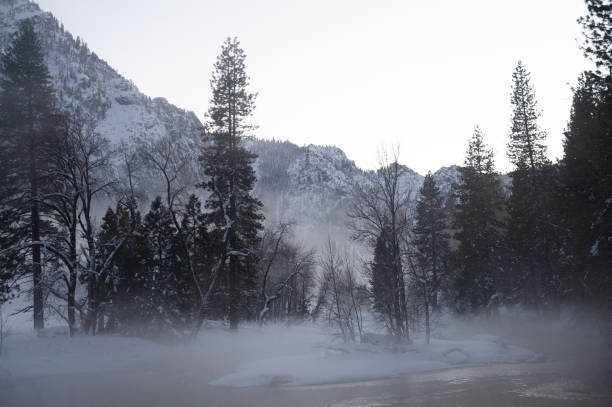 istock Misty Winter evening in yostemite valley 1367389386