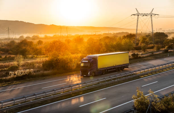 Transportation truck on highway