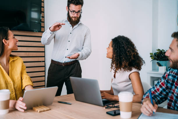 istock Business persons on meeting in the office. 1367394272