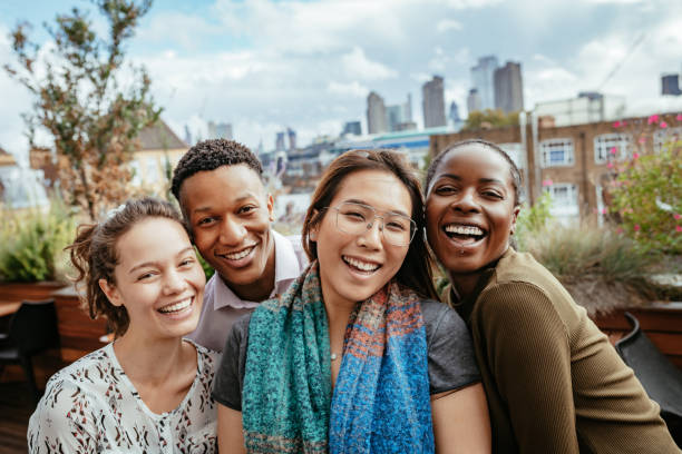 istock Group of diverse students together looking at camera 1367394584