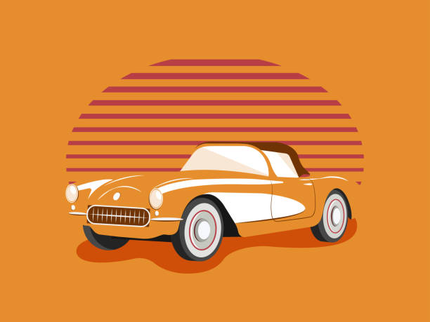istock Retro car. Vector illustration for a business card in retro style. 1367395301