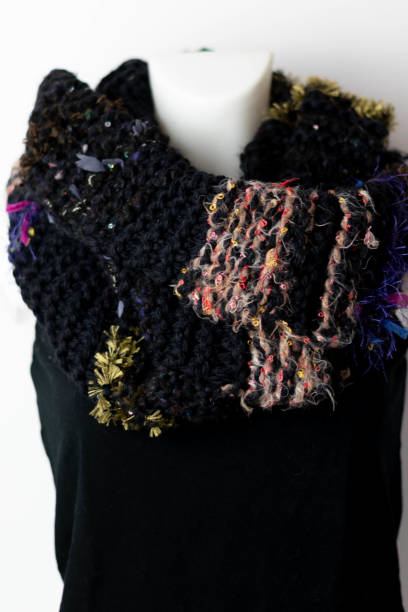 istock Artistic hand knit cowl 1367397593
