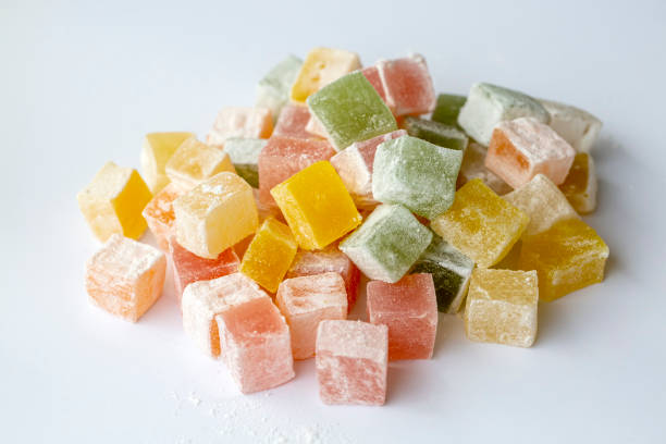 istock Traditional delicious Turkish delight on the black background 1367398214