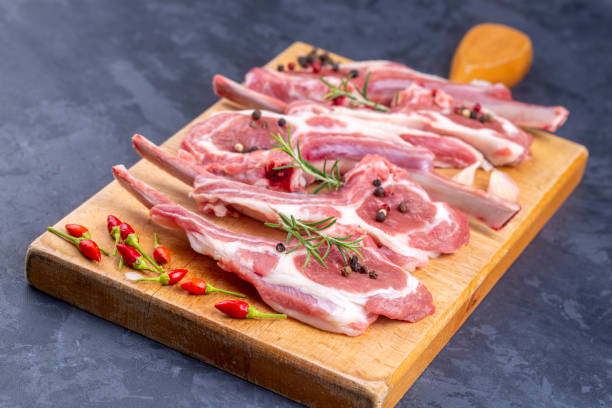 istock Raw lamb chop, food concept photo 1367399520