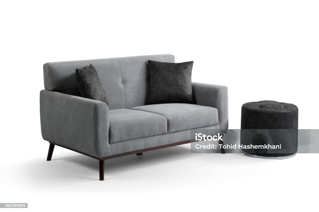 furniture , sofa , PUF Chair Modern furniture white pouf Furniture isolated on white background Sofa Stock Photo