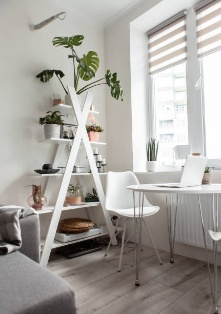 istock Modern scandinavian style apartment interior 1367401086