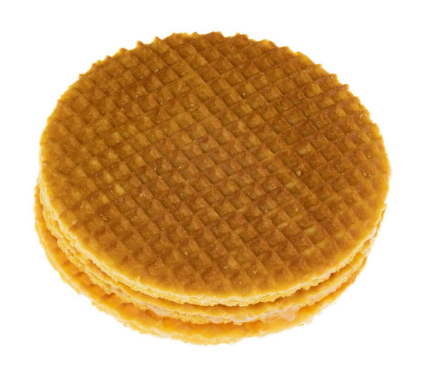 istock Famous Dutch wafer caramel cookie isolated on white. 1367404009