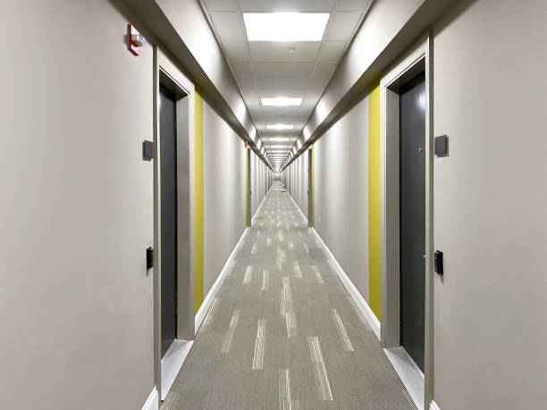 istock Corridor of residential apartments 1367404997
