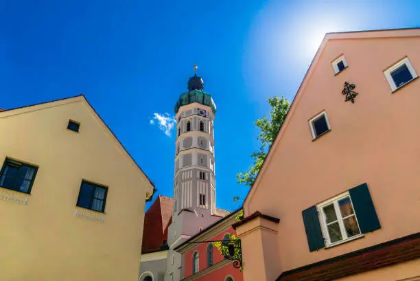 View on St. Jakob Parish Church in the city of Dachau next to Munich - Germany. High quality photo