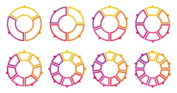 Vector illustration of Circle charts