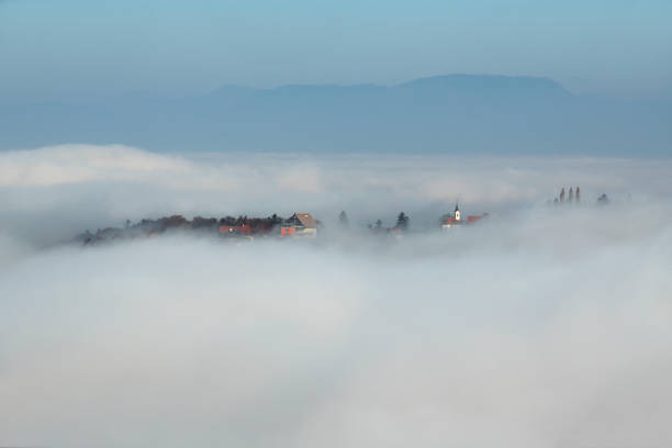 Fog mood over the place Sankt Nikolai im Sausal, Styria, south, Austria, Europe