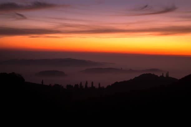 Dawn over the Kogelberg, Styria, South, Austria, Europe