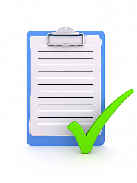 Clipboard with checkmark OK. stock photo