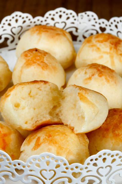 istock Portion of the Brazilian cheese bread on white tray 1367412582