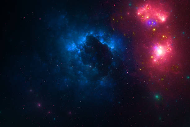 weltraumgalaxien-nebelhintergrund - fractal nebula infinity backgrounds stock-grafiken, -clipart, -cartoons und -symbole