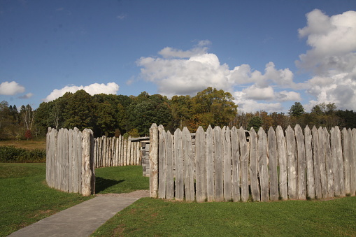 Stockade Walls Of Fort Necessity Where George Washington Fought In 1754