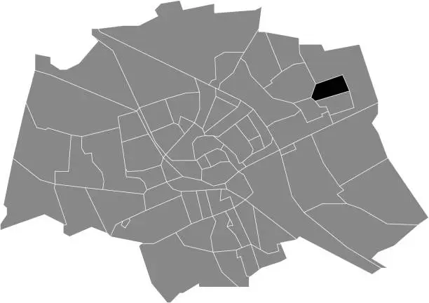 Vector illustration of Locator map of the LEWENBORG-NOORD NEIGHBORHOOD, GRONINGEN
