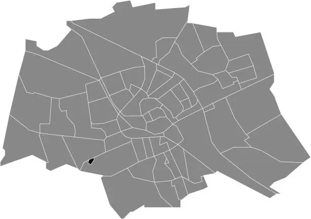 Vector illustration of Locator map of the WOONWAGENKAMP NEIGHBORHOOD, GRONINGEN