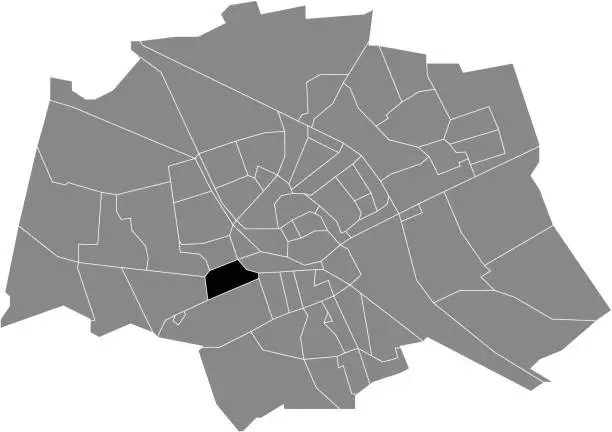 Vector illustration of Locator map of the PEIZERWEG NEIGHBORHOOD, GRONINGEN