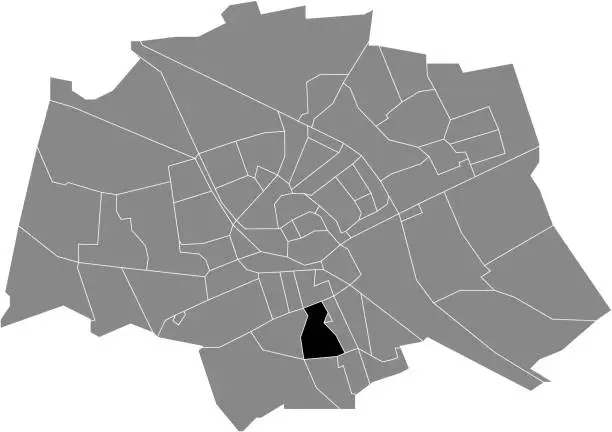 Vector illustration of Locator map of the DE WIJERT-NOORD NEIGHBORHOOD, GRONINGEN