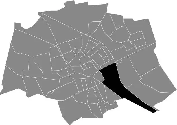Vector illustration of Locator map of the INDUSTRIEBUURT NEIGHBORHOOD, GRONINGEN