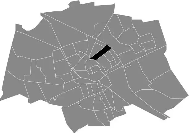 Vector illustration of Locator map of the KORREWEGBUURT NEIGHBORHOOD, GRONINGEN
