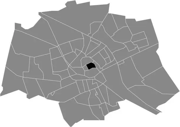 Vector illustration of Locator map of the STADSCENTRUM NEIGHBORHOOD, GRONINGEN