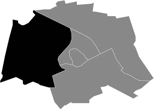 Vector illustration of Locator map of the WEST DISTRICT, GRONINGEN