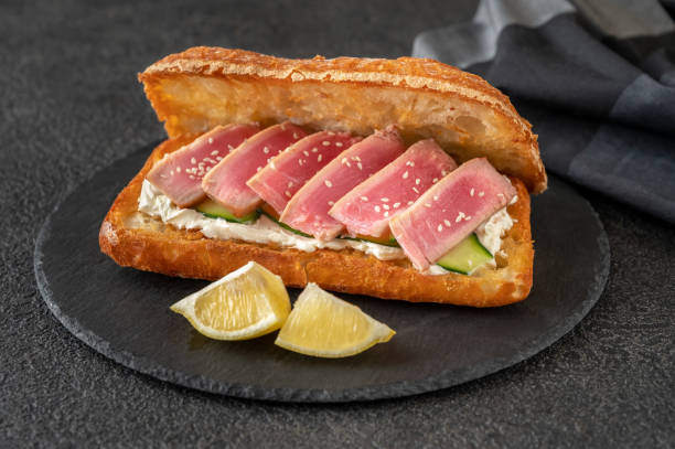 istock Sandwich with cream cheese and tuna 1367425262