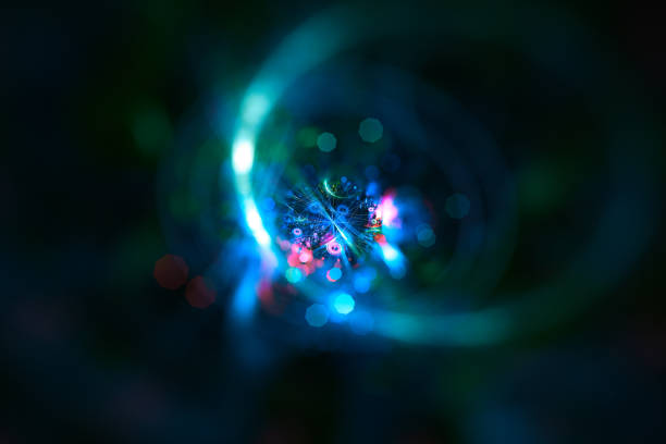 추상적인 반짝이는 조명 배경 - fractal nebula infinity backgrounds stock illustrations