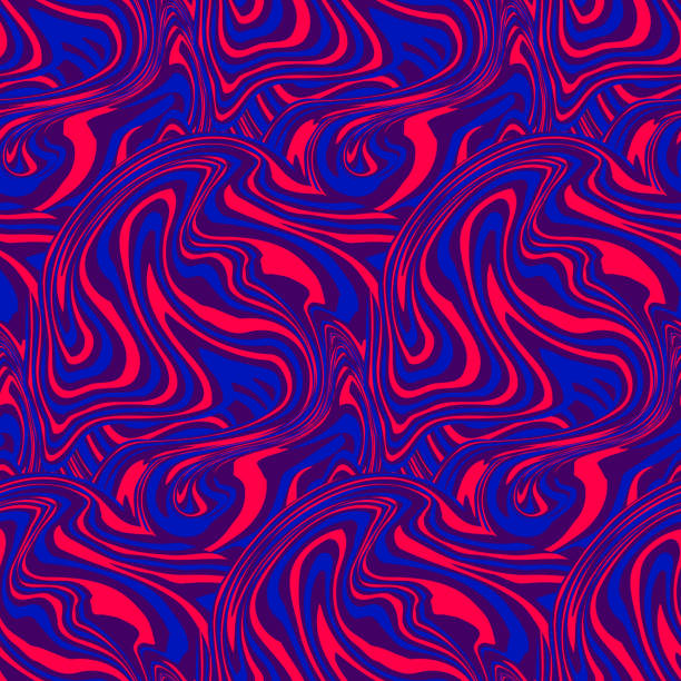 абстрактный красный и синий мрамор текстура векторный бесшовный дизайн узора - grunge dirty banner red stock illustrations