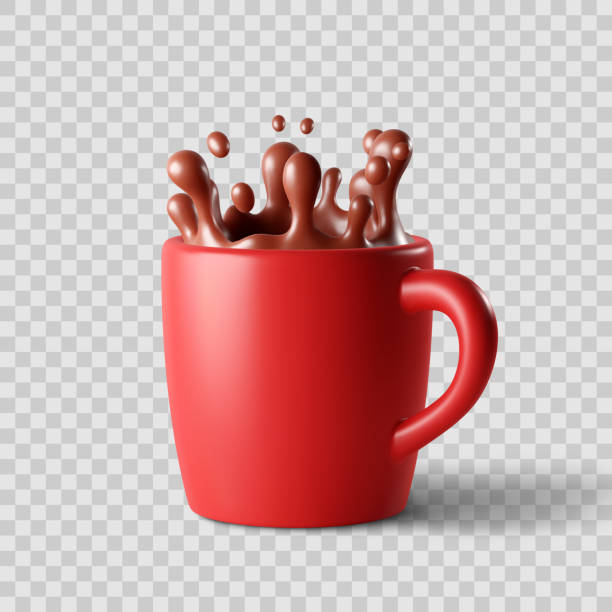 초콜릿 스플래시컵 - milk chocolate illustrations stock illustrations