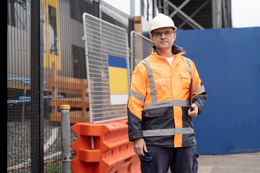 Portrait of Male construction subway engineer