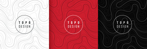 Set of white, red and black wavy lines abstract design. Topography concept. Collection wavy pattern background with copy space. Design for cover template, poster, banner, print ad. Vector illustration Set of white, red and black wavy lines abstract design. Topography concept. Collection wavy pattern background with copy space. Design for cover template, poster, banner, print ad. Vector illustration red texture stock illustrations