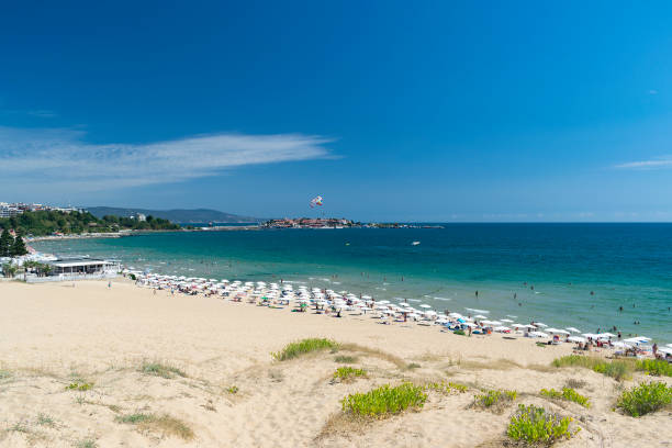 istock Sunny beach with sand dunes and blue sky in Bulgaria 1367472774
