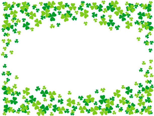 ilustraciones, imágenes clip art, dibujos animados e iconos de stock de fondo de trébol del día de san patricio. vector para banner, póster, tarjeta de felicitación, flyer, postal, pegatina, etc. - trébol