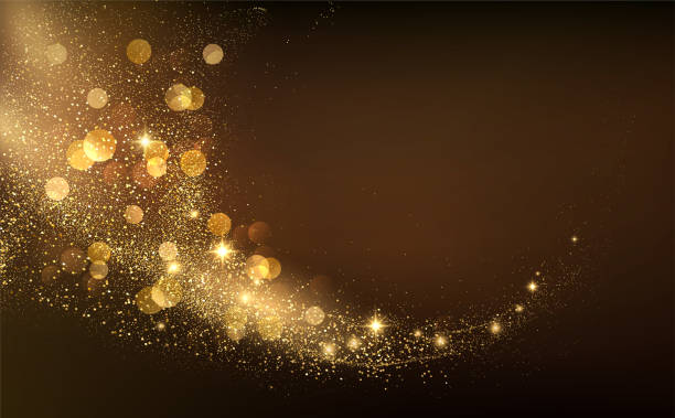 2022 New Year Abstract shiny color gold wave design element Awarding the nomination ceremony luxury background with golden glitter sparkles. Vector 2022 design. Abstract shiny color gold wave design element and glitter effect on dark background. For Calendar, poster design nomination stock illustrations