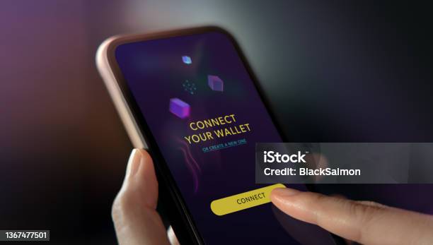 Web3 Technology Concept Hand Using Mobile Phone To Connect Digital Wallet Smart Ewallet Financial And Economy On Borderless Closeup Shot Stock Photo - Download Image Now