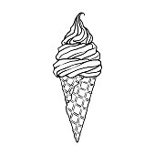 istock Soft Ice Cream Drawing 1367478424